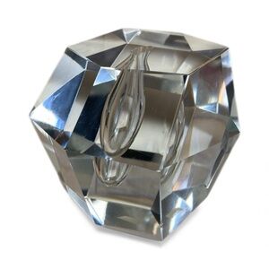 Timo Sarpaneva Faceted Clear Crystal Orchid Vintage Bud Vase Littala Finland